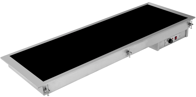 Varmeplate med keramisk glasstopp. 5x1/1 GN.For innbygging.