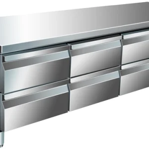 Grillkjølebenk, 6 skuffer 179,5x70x65 cm