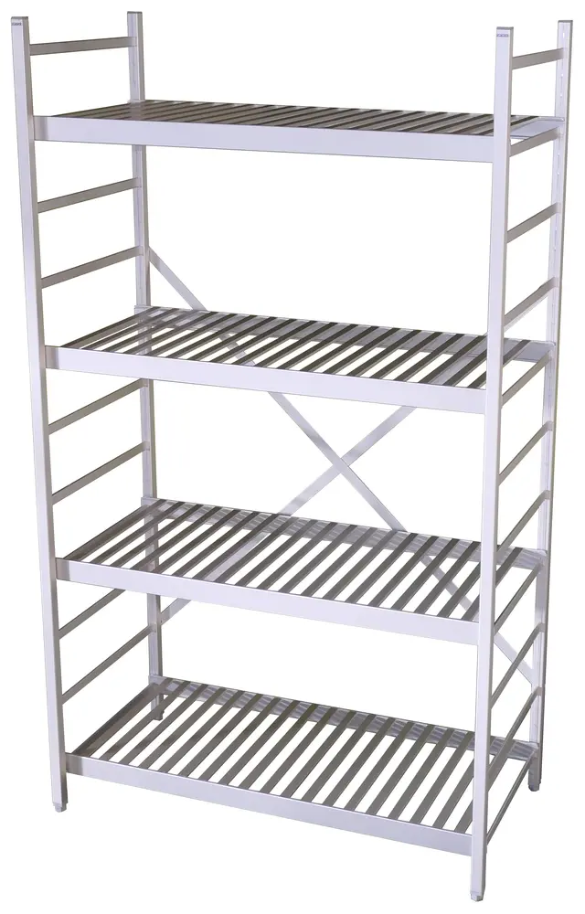 Aluminiumsreoler med 4 hyller 50x30x180 cm