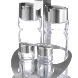 Kryddersett, 4 deler Salt, pepper, olje og eddik