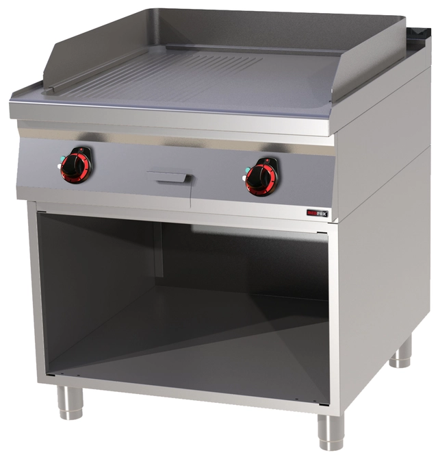 Flatgrill 1/2 Rillet Høyglanspolert, 2 stekesoner