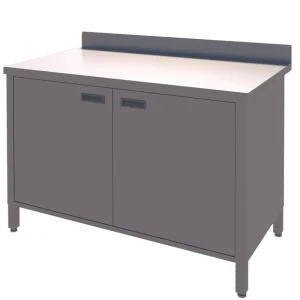Rustfritt skap, hengslede dører BxDxH: 120x70x85cm