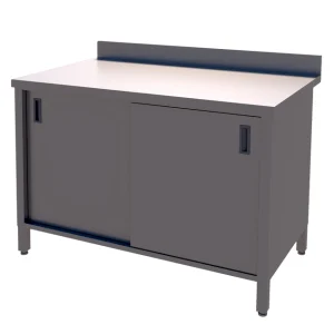 Rustfritt skap, to skyvedører BxDxH: 120x70x85cm