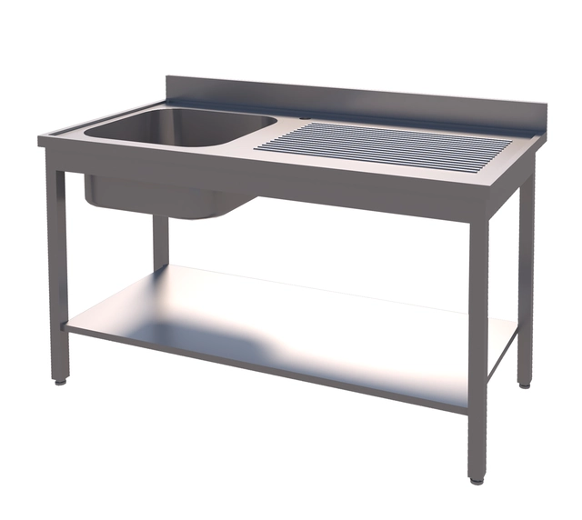 Rustfri benk, en kum venstre BxDxH: 100x70x85cm