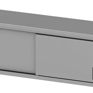 Rustfritt overskap, skyvedører BxDxH: 140x30x60cm