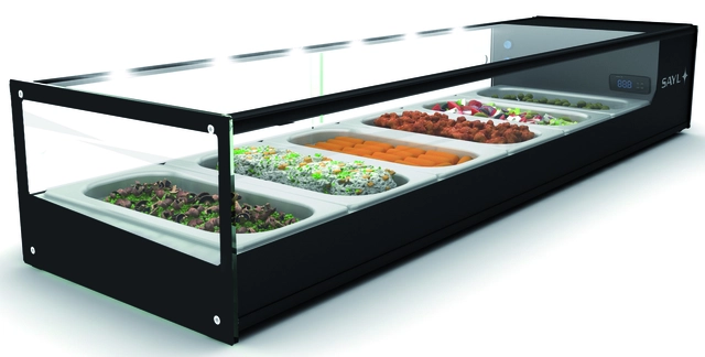 Kjølekabinett Tapas, sort, 6x 1/3GN 40mm BxDxH: 132x38x22,5cm