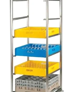 Geidervogn for oppvaskkurver Plass til 7 stk oppvaskkurver 50x50 cm